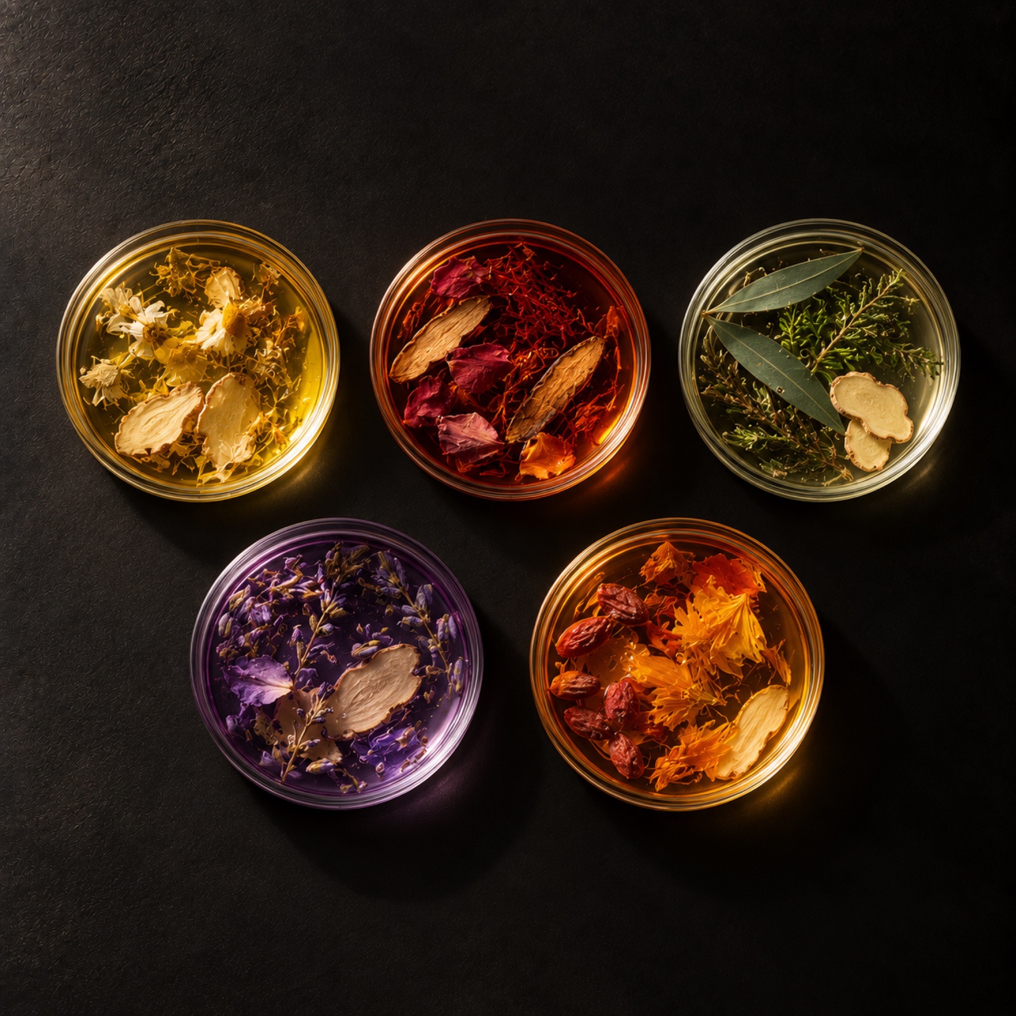 Chinese botanical oils for body ritual development